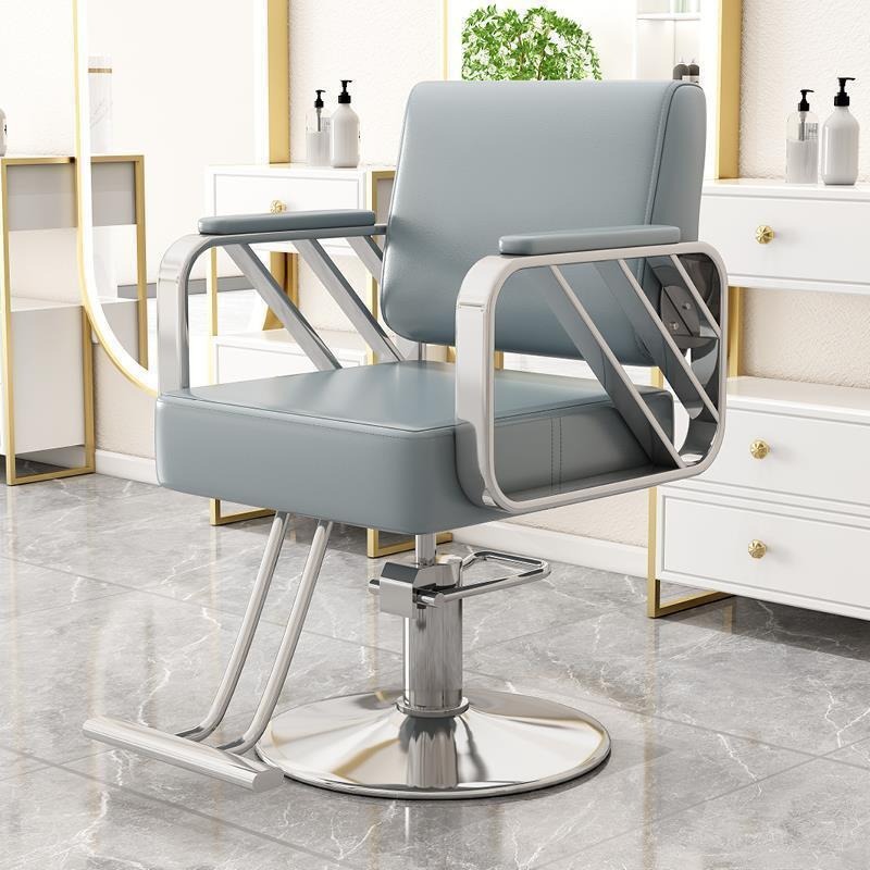 Fabricante al por mayor elevable silla de cabello giratoria salón de cabello de acero inoxidable taburetes de corte de pelo teñido silla de cabello