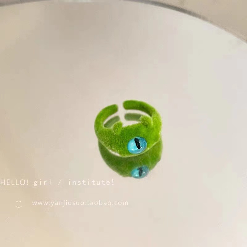 Dibujos animados lindo gato anillo 2023 nuevo nicho diseño chica corazón exquisita joyería al por mayor