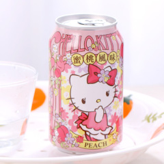 サンリオピーチ风味炭酸ドリンクハローキティ桃味サイダー高颜値330ml