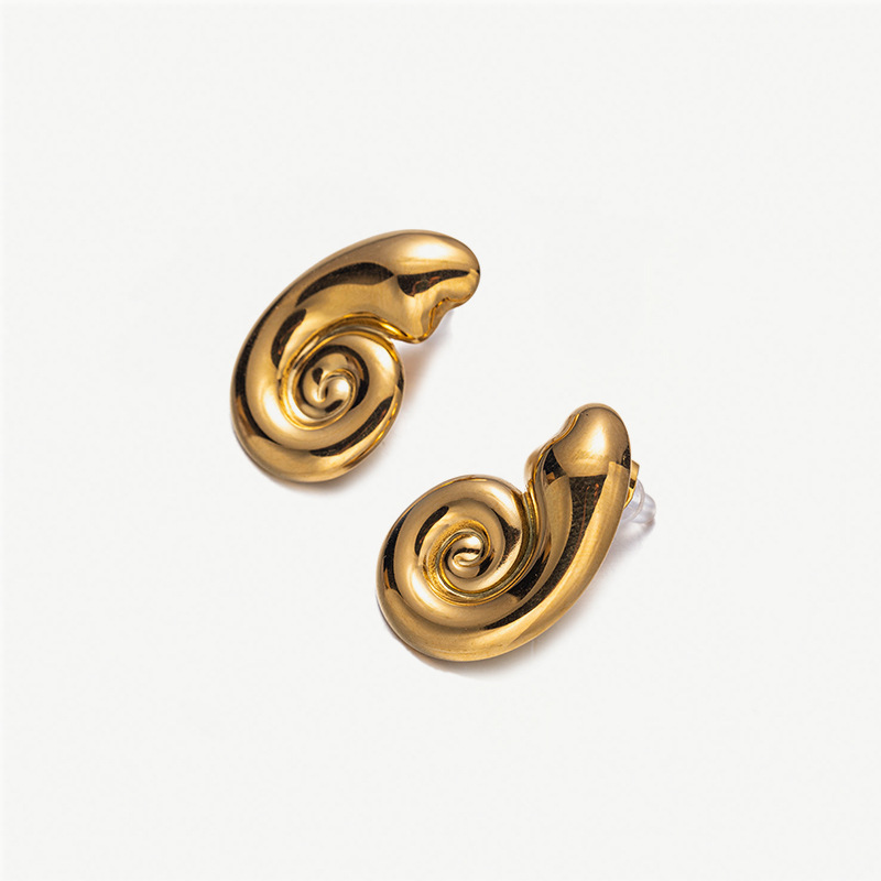 Taina transfronterizo aretes de acero de titanio serie de mar creativo nicho vacacional estilo personalidad pendientes joyas conchas de mujer