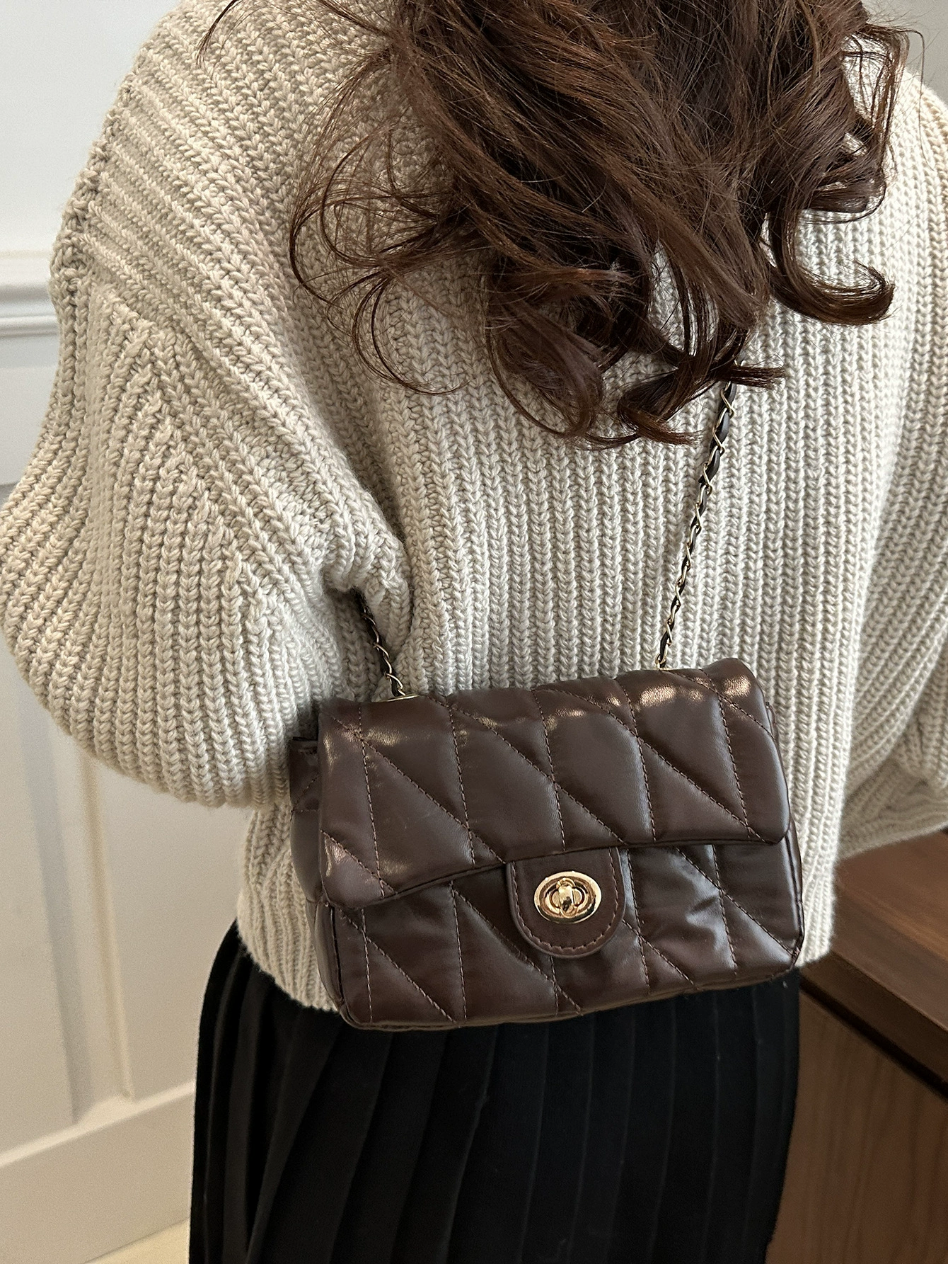 Цепь, сумка через плечо, модная сумка на одно плечо, стиль Chanel, сумка на цепочке, городской стиль, высокий класс, западный стиль