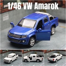 彩珀1:46合金车模大众Amarok皮卡货车儿童玩具模型回力开门67036