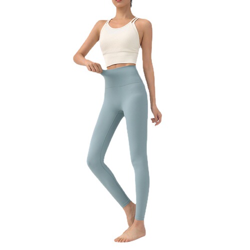 lulu new spring nude high waist hip lifting sports fitness tight-fitting without embarrassment quick-drying slimming peach yoga pants