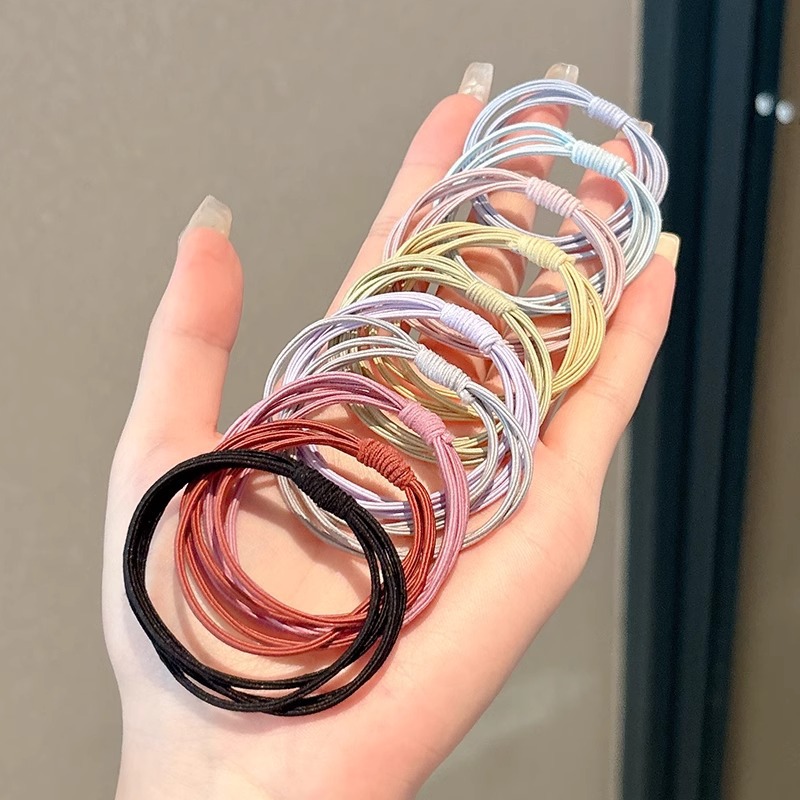 Otoño y invierno curry lindos osos anillo de cabello simple de alta calidad cuerda de cabello alta elástica no es fácil de romper no lastimar adornos de cabello de cabello