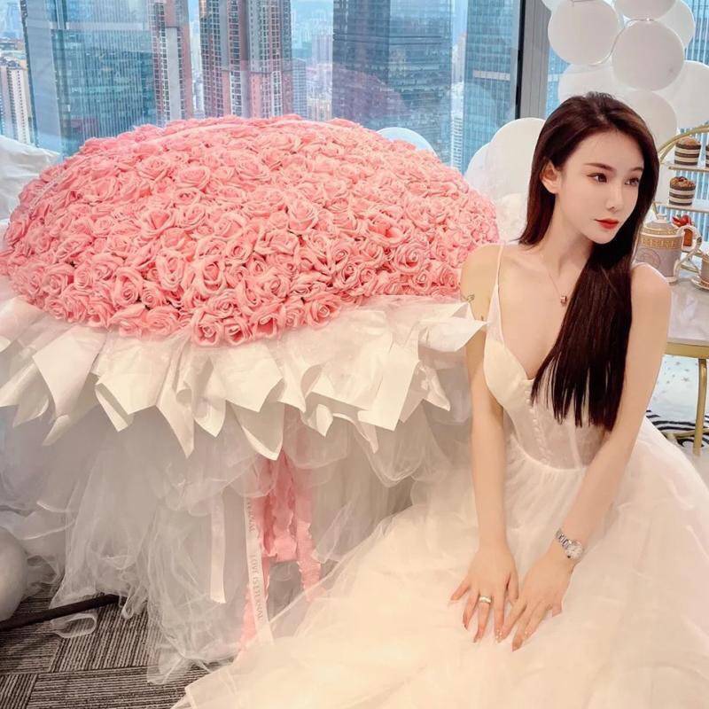 [연예인사랑] 핑크장미 199송이 + 램프