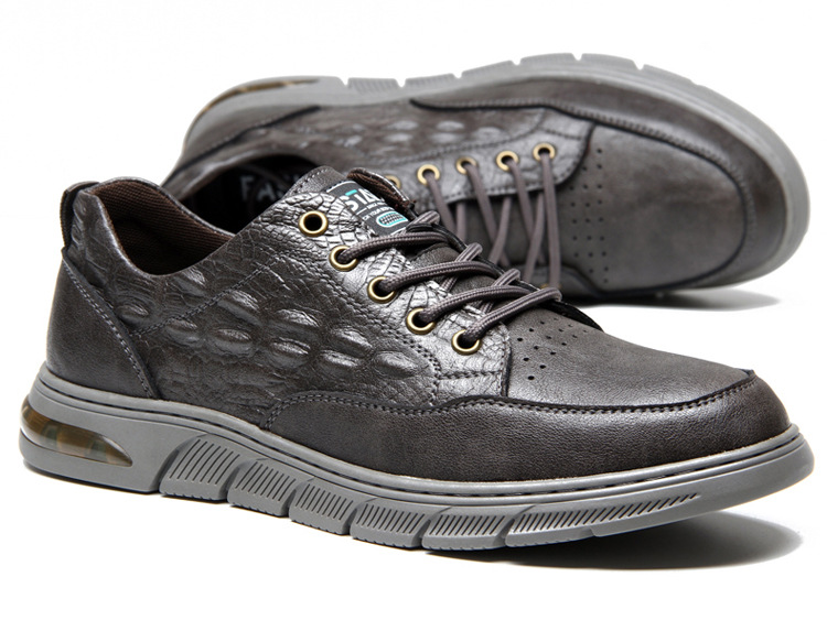 Pánske topánky s krokodílím vzorom, jeseň 2023, nové šnurovacie topánky, mládežnícke trendy, mäkká podrážka, ležérne kožené topánky_voghion.com