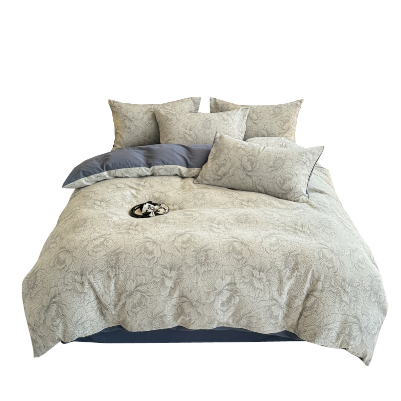 Nuevo algodón de clase A molido cama de cuatro piezas de algodón grueso sábanas de invierno y otoño cubierta de colcha de tres piezas