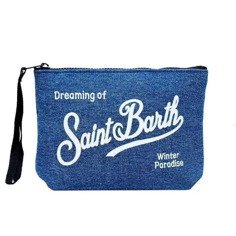 SAINT BARTH 2025 新しいキャンバスクラッチバッグ女性のヨーロッパとアメリカのクラッチバッグダイビングハンドバッグメーカー|undefined