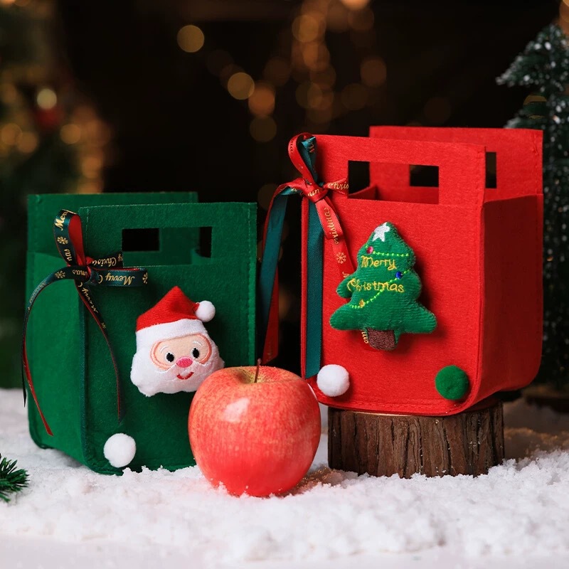 新しいクリスマスのリンゴの袋の手提げのフェルトの包みのクリスマスイブのキャンディーの袋のクリスマスの小さい贈り物の袋のフェルトの包みの卸売り|undefined