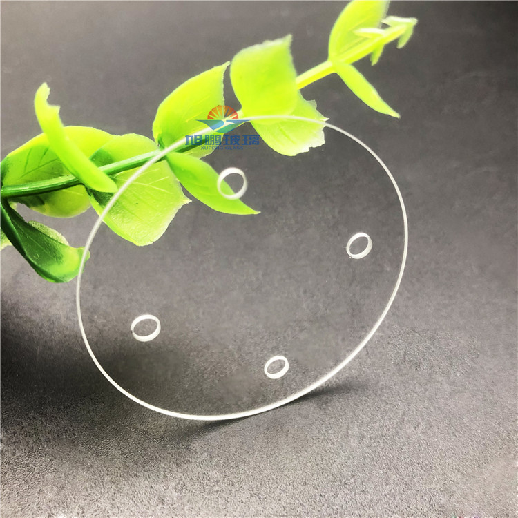 平面圆形打孔通孔方孔超薄透明闹钟钢化玻璃镜片 超白玻璃圆片