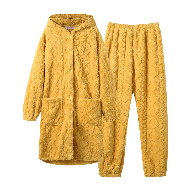Traje largo jacquard amarillo T001
