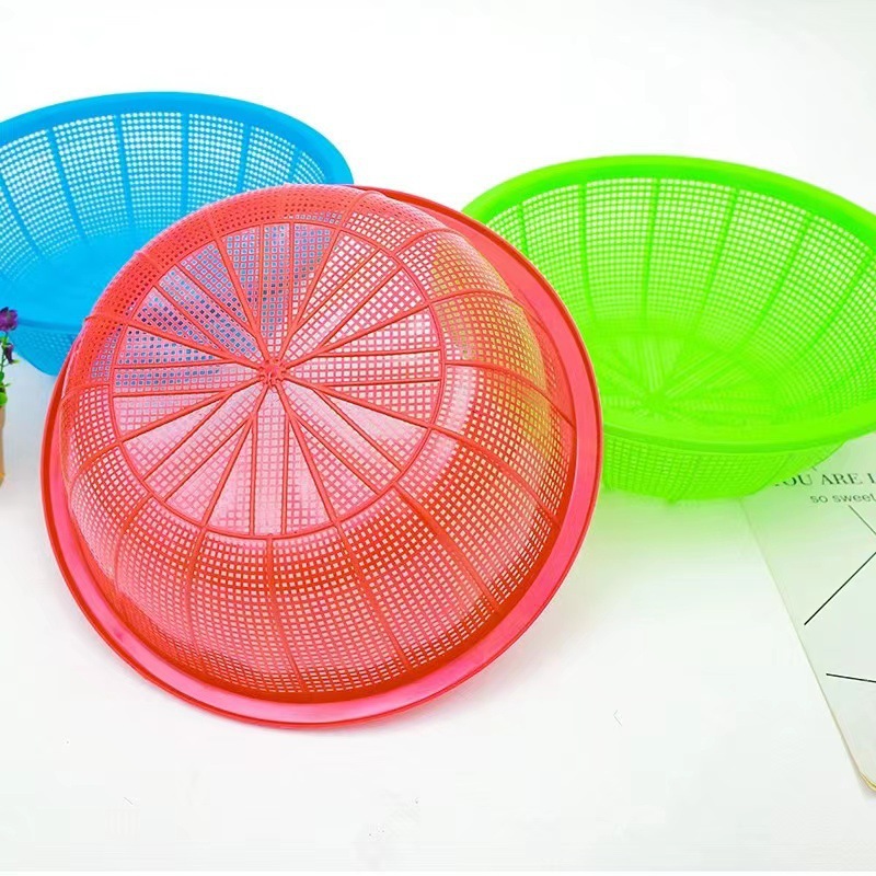 一元店地摊货源淘米篮塑料洗米篮圆形沥水篮洗菜篮有孔装菜洗菜盆