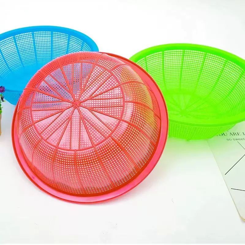一元店地摊货源淘米篮塑料洗米篮圆形沥水篮洗菜篮有孔装菜洗菜盆