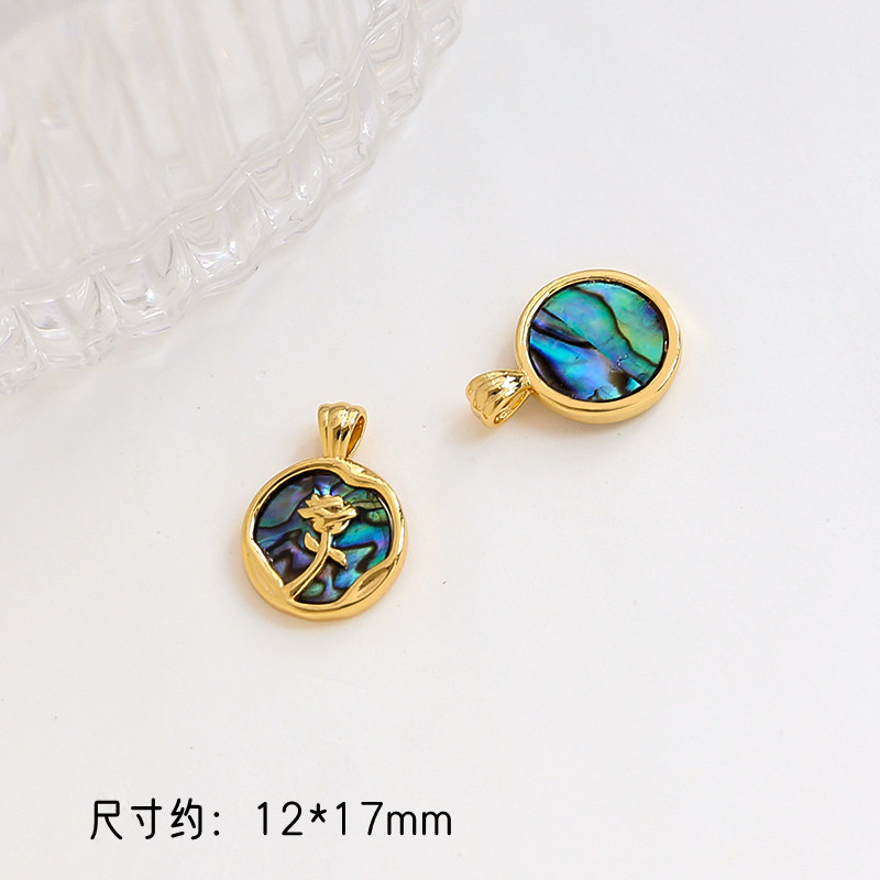 Plating Design 2 PCS/Package 11*16MM 12*17mm 14 * 22mm Copper Abalone Shell Heart Shape Pendant