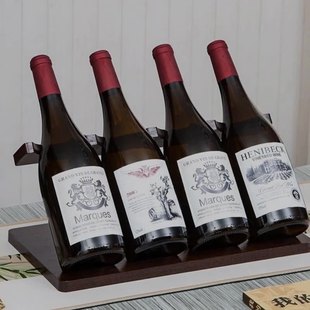 New Wine Rack Ornaments Rubber Wood Solid Wood Wine Bottle Display Rack Wine Rack Wine Cabinet Decoration Free of Installation