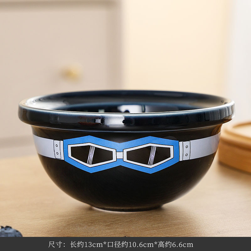 Cerámica animada One Piece Luffy sombrero de paja cuenco de dibujos animados cuenco de frutas domésticas cuenco de ramen cubiertos de cocina sombrero de paja