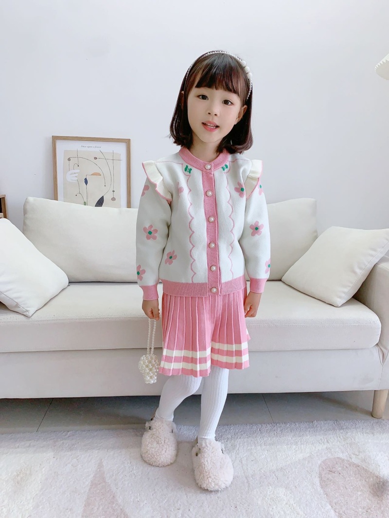 Mädchen Pullover Und Plissee Prinzessinnenkleid Zweiteiler Set_voghion.com