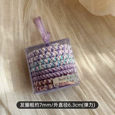 Hair Rope Rubber Band Hair — Saç üçün rezinlər - 1592h-elegant-purple-color-8-pack