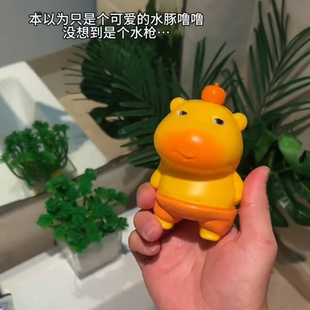 Carpincho, lindo y divertido, pistola de agua pequeña para niños, pistola de agua pequeña tipo prensa manual, juego de verano, juego de agua, juego de agua, juguete de mano