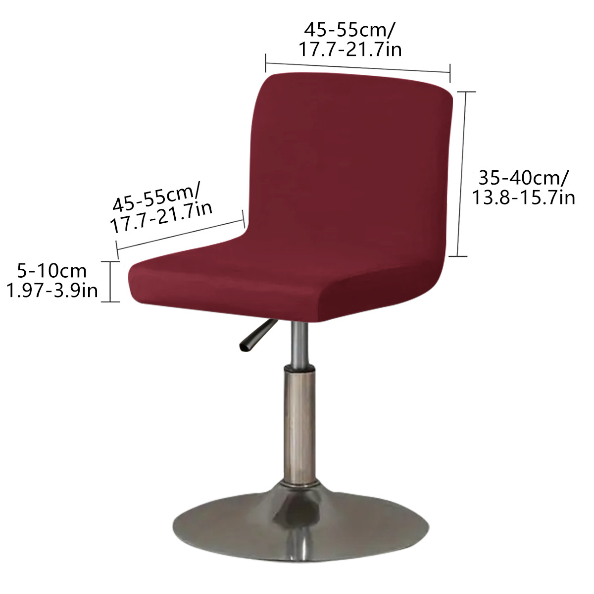 TEMU transfronterizo color sólido elástico 75D seda de leche impermeable cubierta de silla baja baja cubierta de silla giratoria de pies altos universal