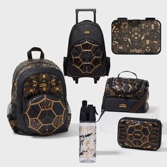 澳洲Smiggle书包1-6年级学生双肩金色足球大号减压背包多功能礼品