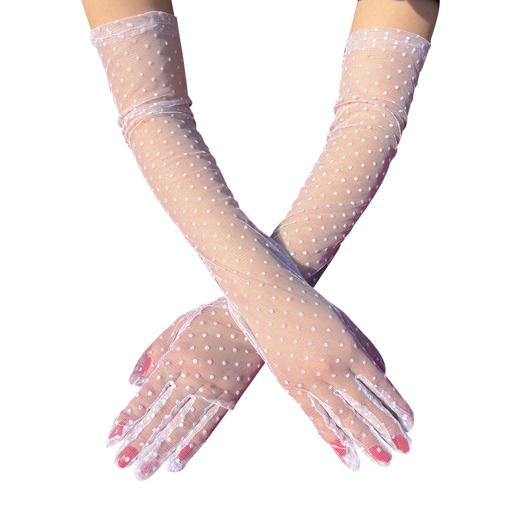 1 Pair Quantity Women's Retro Polka Dots Lace Gloves 1 Pair