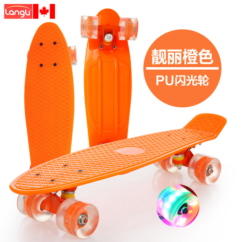 Pequeño tablero de pescado para niños adultos adolescentes 3 - 6 - 12 años principiantes de cuatro ruedas scooter profesional