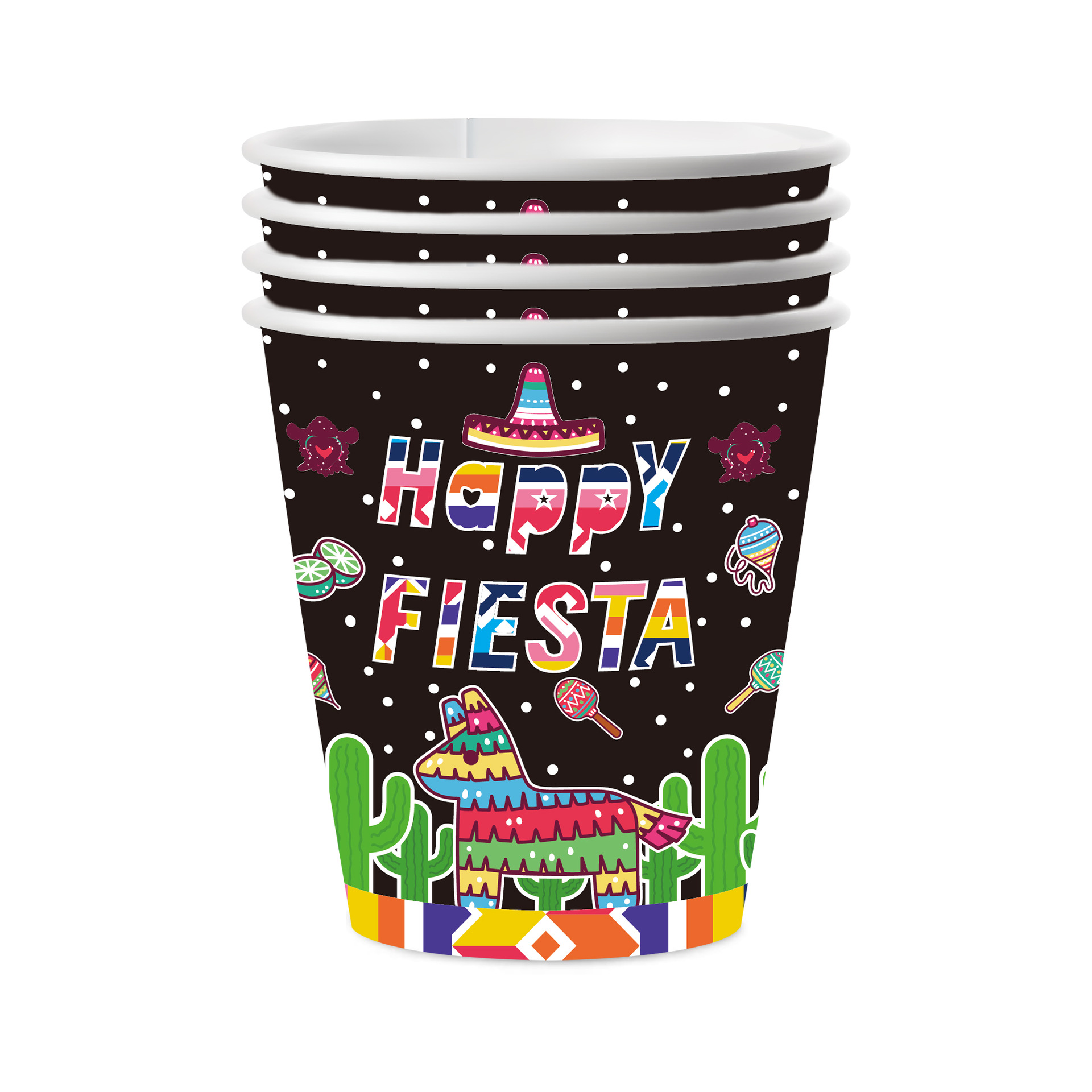 Carnaval mexicano decoración de fiesta temática de carnaval bandeja de papel desechable taza de papel toallas set de cubiertos de fiesta