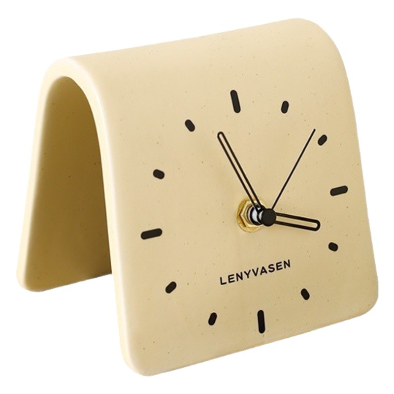 LENYVASEN創意的な台の陶磁器の時計は簡単です。