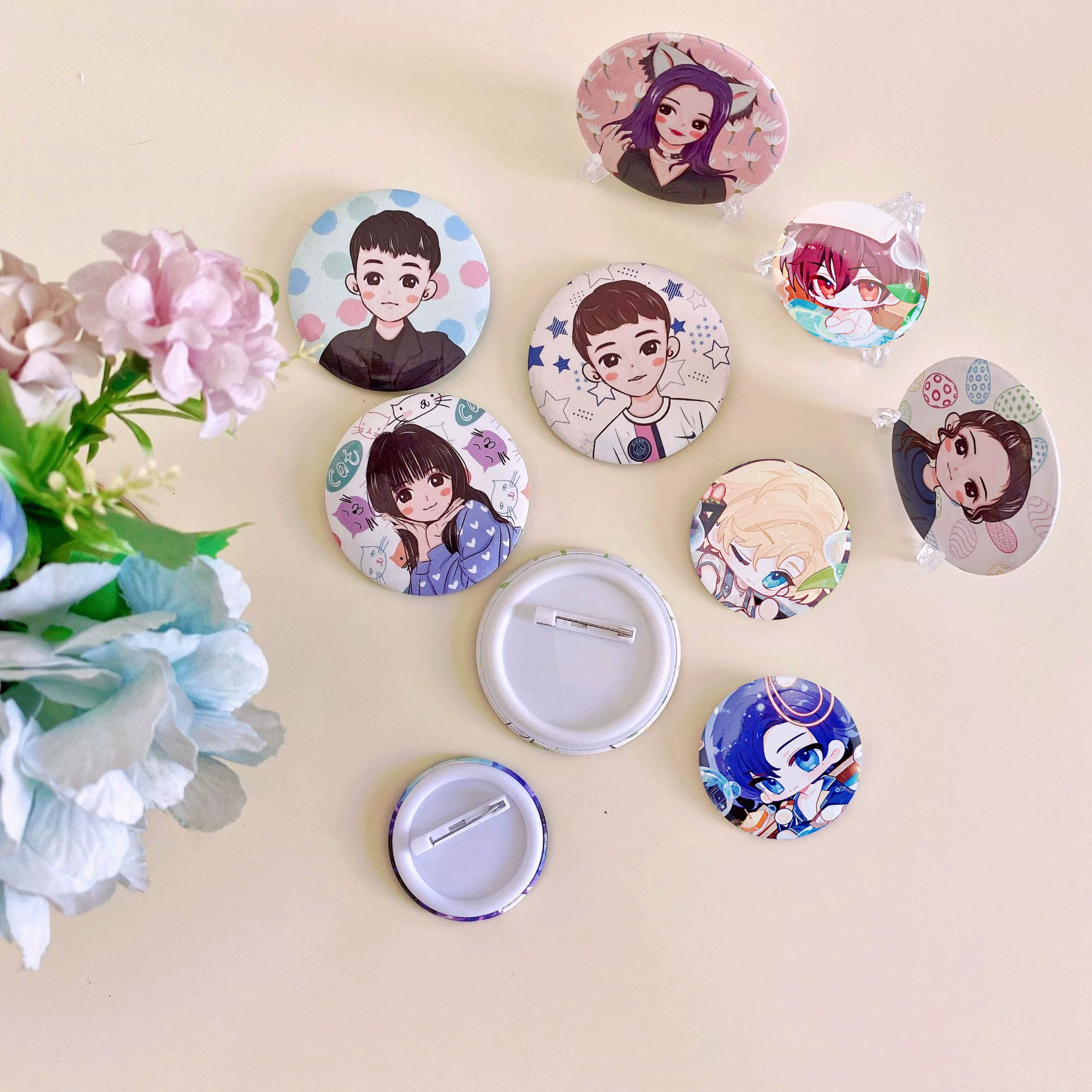 Мультфильм анимация значок изготовление милый брошь жести Круглый Значок пластиковый класс значок школа значок