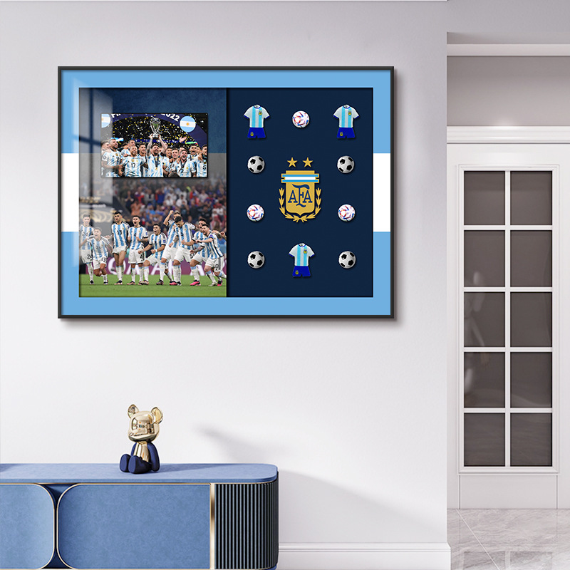 Pintura decorativa de camiseta de fútbol físico C Luo Beckham colección de carrera de estrellas