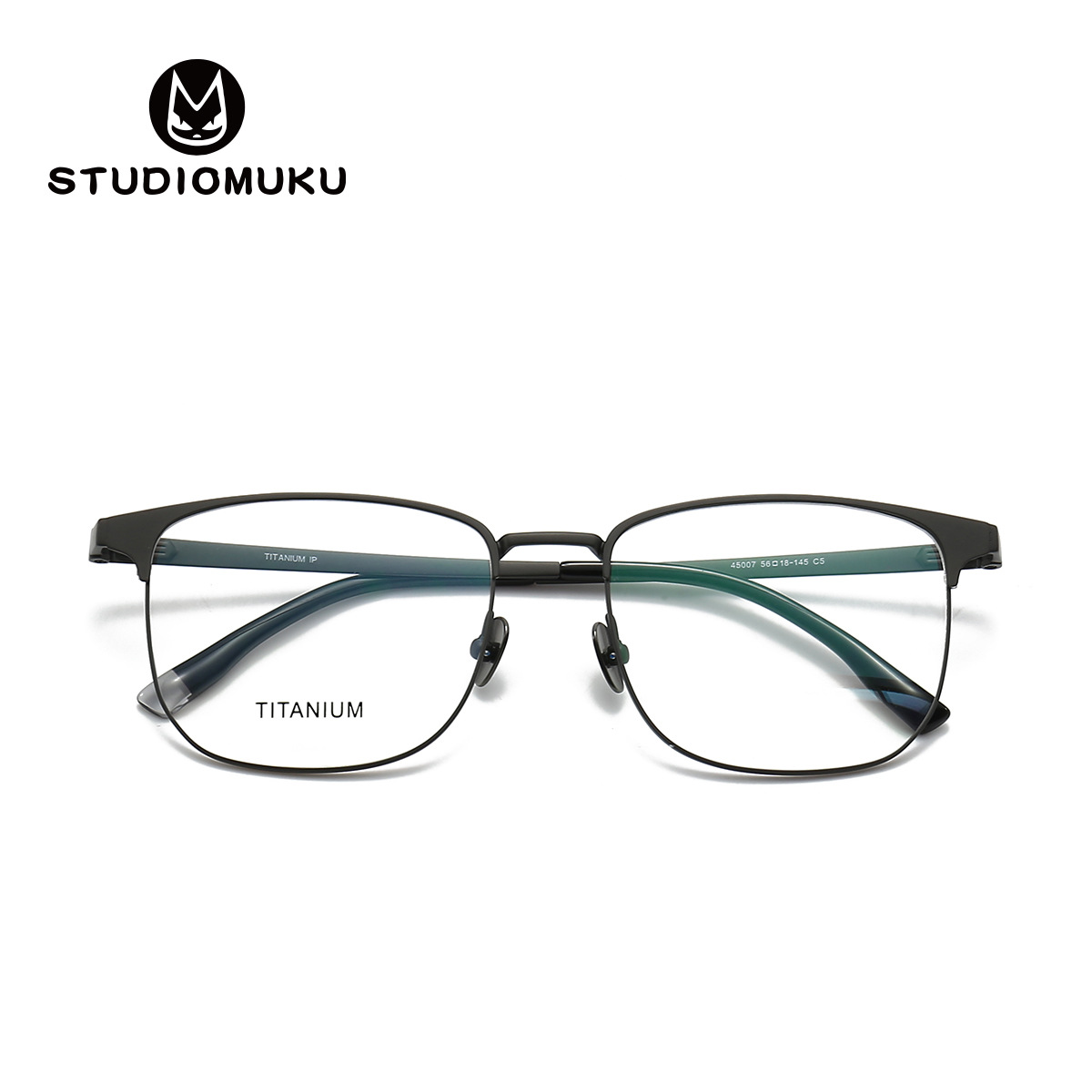 Gafas de madera de STUDIOMUKU con aura de temperamento empresarial, montura de gafas con montura cuadrada retro