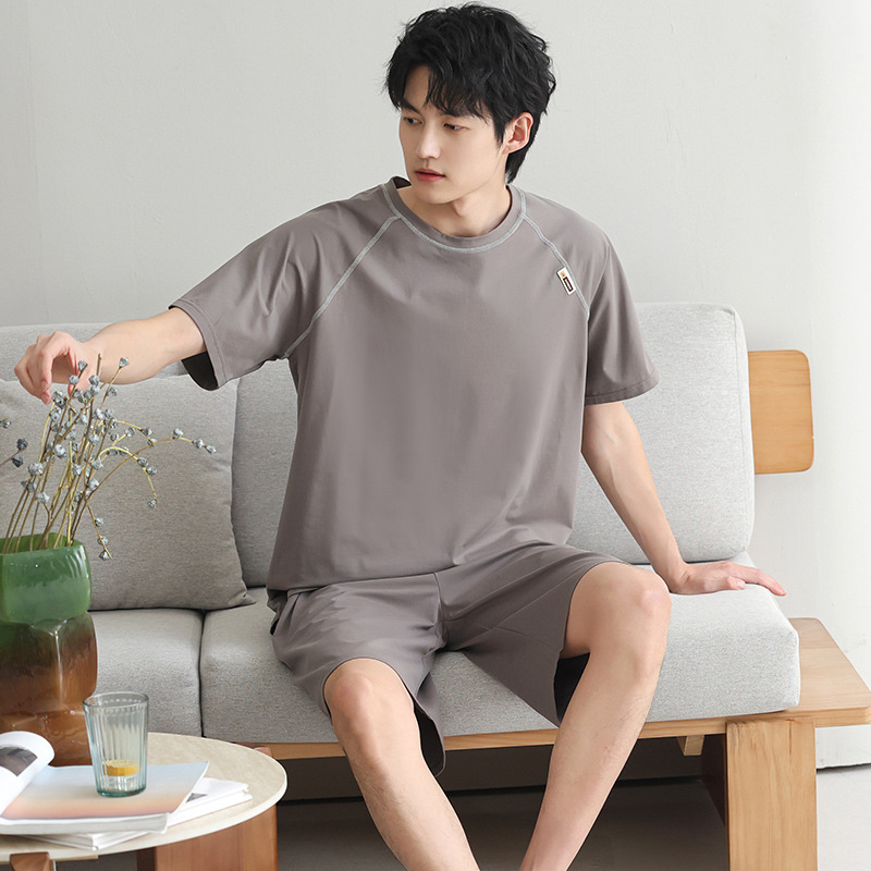Pijamas modales para hombres verano 2025, nuevo conjunto de ropa casera, mangas cortas, sueltas y grandes, se puede usar fuera.
