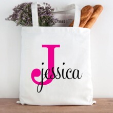 Women Shopper Any Name Initial Letter Bag 女孩手提包托特包女