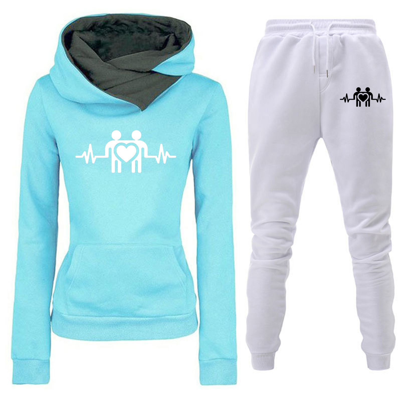 Comercio exterior transfronterizo Otoño e Invierno Nuevo traje de ropa deportiva con capucha y forro polar pantalones de suéter de mujer ropa de mujer al por mayor image 10
