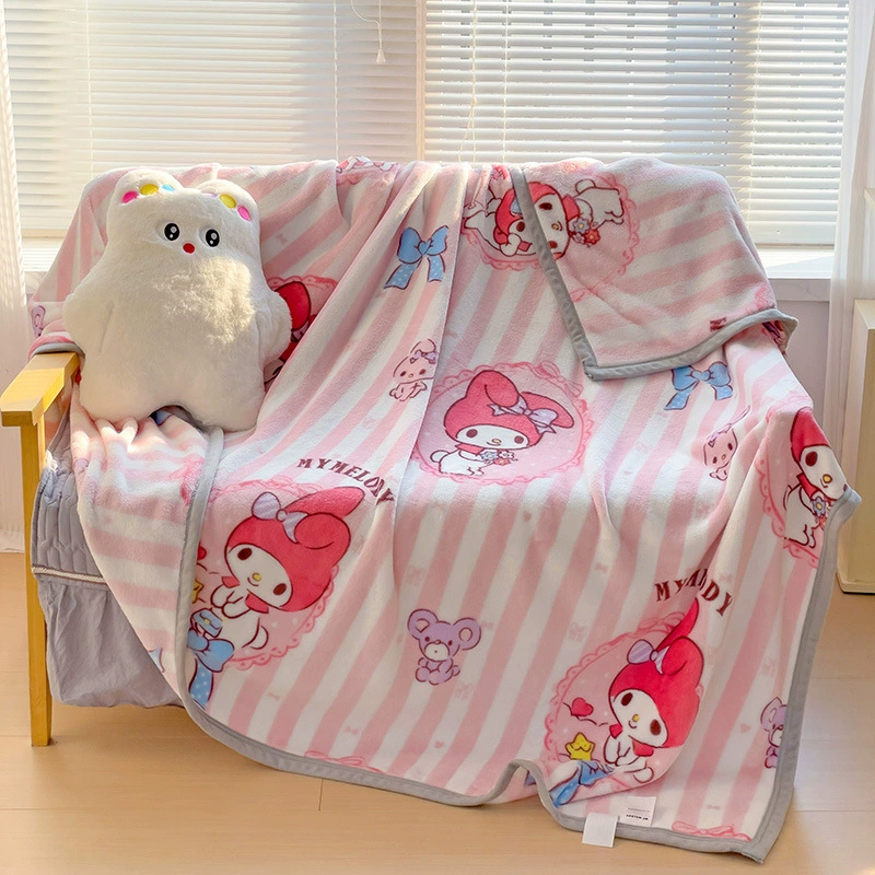 Двустороннее коралловое флисовое одеяло (Sanrio) сверхтолстое детское плед для дивана, размеры 100×150–200×230 см