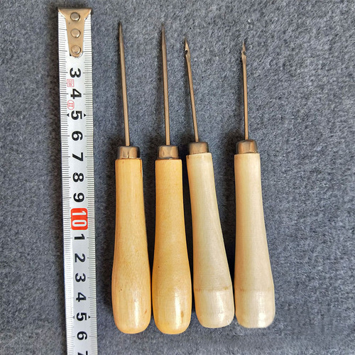Wooden handle Qianmeitong shoe repair tool crochet hook vertebra straight cone hardware tools supply wholesale shoe repair needle