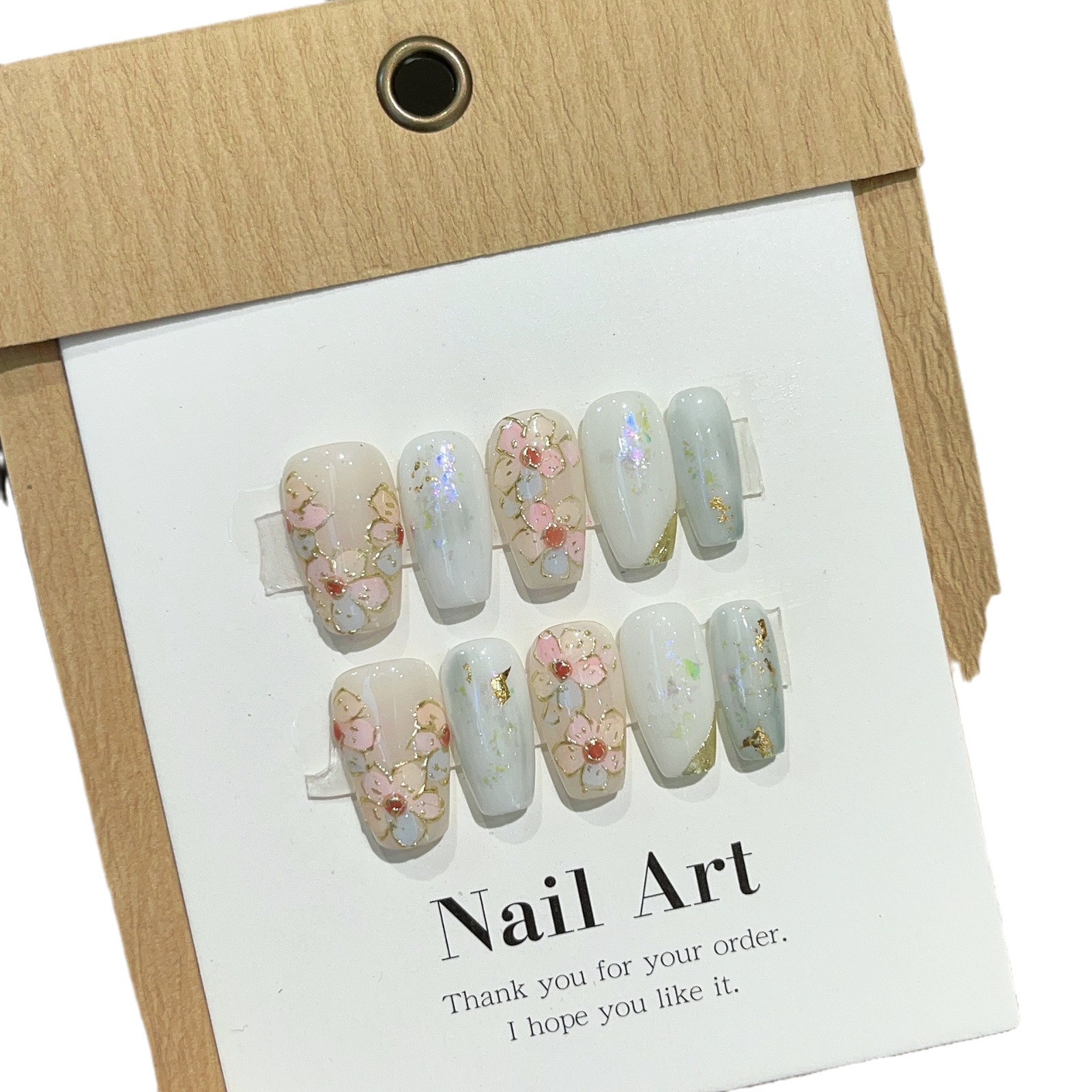 Flores originales como brocado esmalte espejo mágico pequeña flor pura fototerapia hecha a mano desgaste uñas al por mayor pegatinas de uñas desmontables