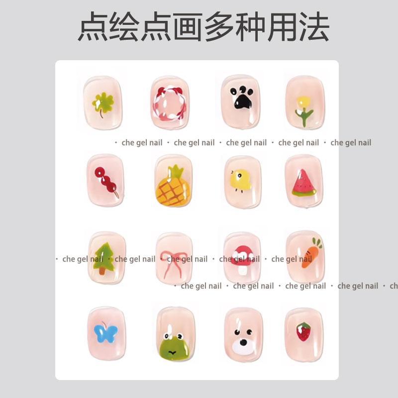 Nuevo bolígrafo de manicuras 4 en 1 tipo de presión de bolígrafo de punto de gancho de bordes de perforación de bolígrafo de punto de cabeza múltiple herramienta de manicuras