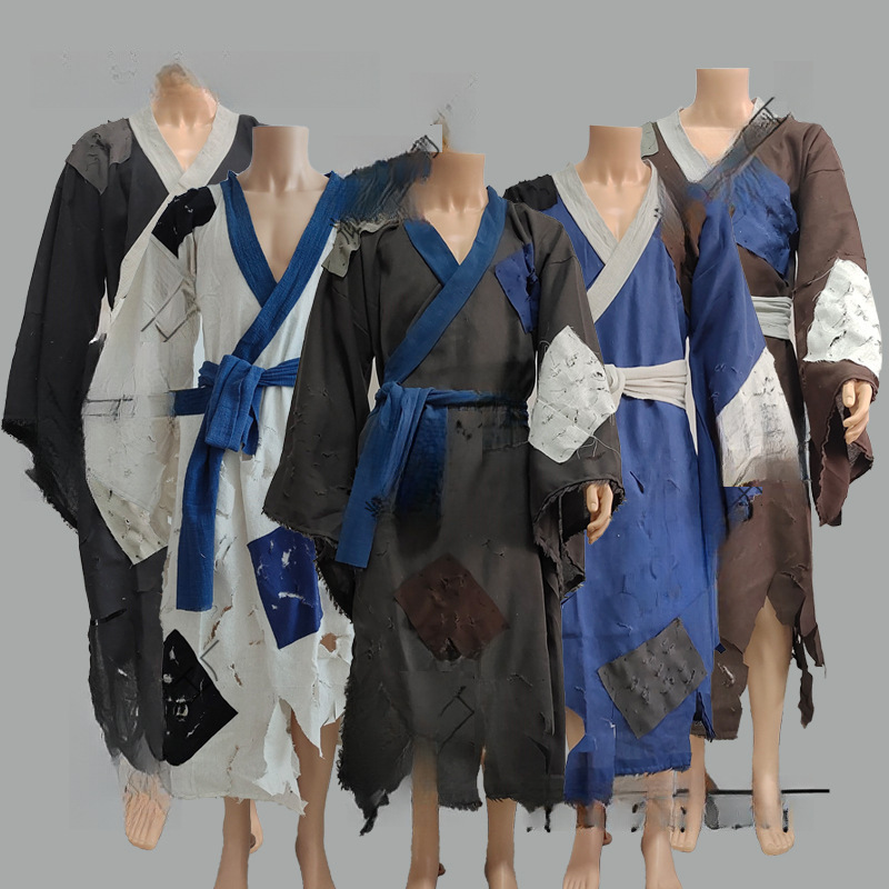 乞丐服济公服装搞笑破烂衣服古代叫花子套装丐帮破旧补丁服垒德株