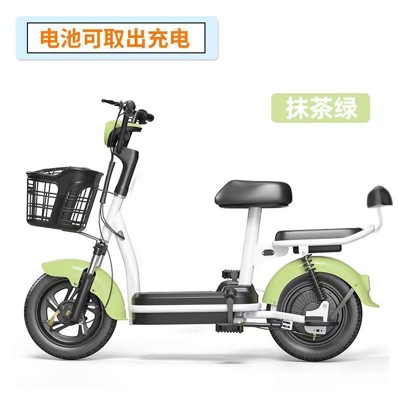 Auto Parts and Accessories — Diàndòngchē for Adults - matcha-green-a-rabbit-quadruple-shock-absorption-safe-and-comfortable-48v-battery-can-be-removed10ah-complete-vehicle-with-flagship-battery