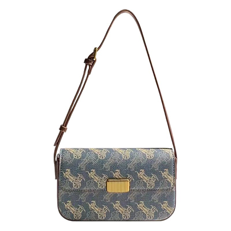 Hong Kong Mack Jankles soft leather niche design carriage small square bag high-grade tofu bag printed underarm bag