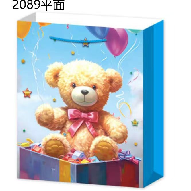 外贸小熊礼品袋跨境手提袋时尚纸袋情人节礼物袋小清新伴手礼纸袋