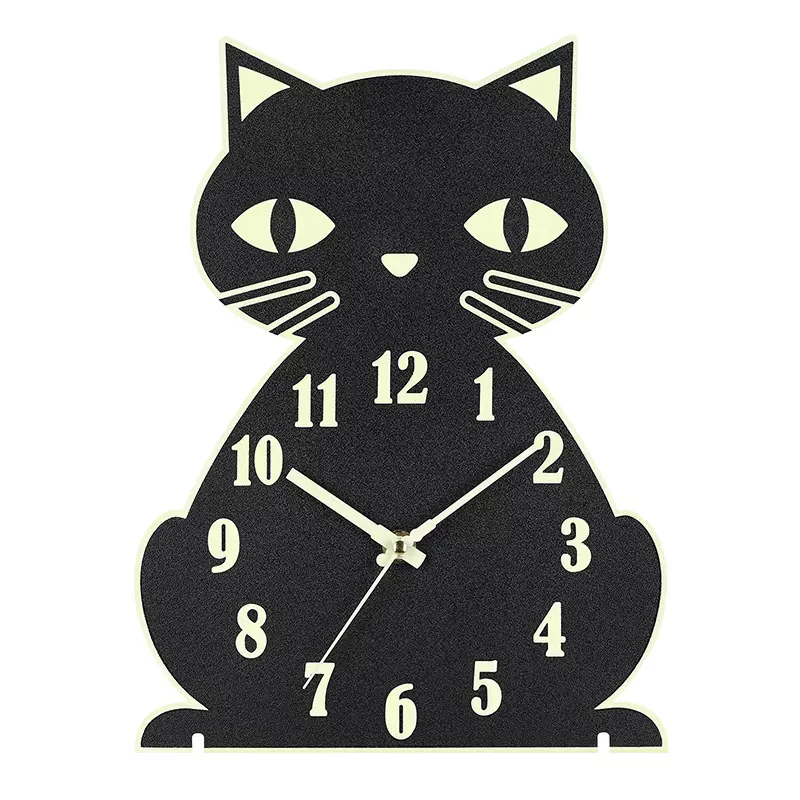 夜光挂钟创意复古装饰壁钟静音台钟亚马逊热卖爆款石英钟挂表猫钟