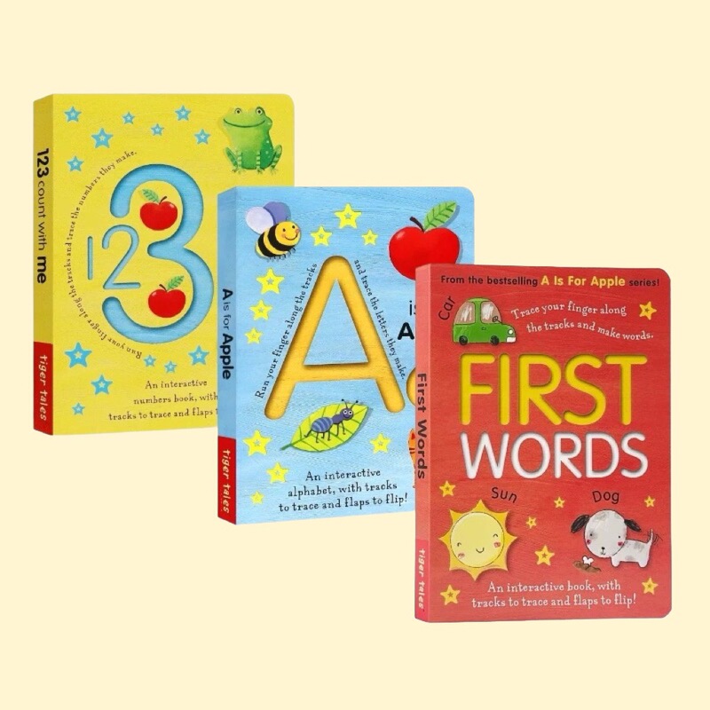Original English Children's Enlightenment Flip Book: a Stands for Apple, 123 Counting, First Words, My Words