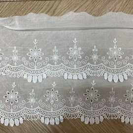 掀布绣打孔镂空棉布刺绣蕾丝 童装女装服饰桌布花边辅料双层花边