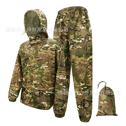 Raincoat suit wholesale hunting rainstorms outdoor riding fishing reflective split type light raincoat rain pants split type