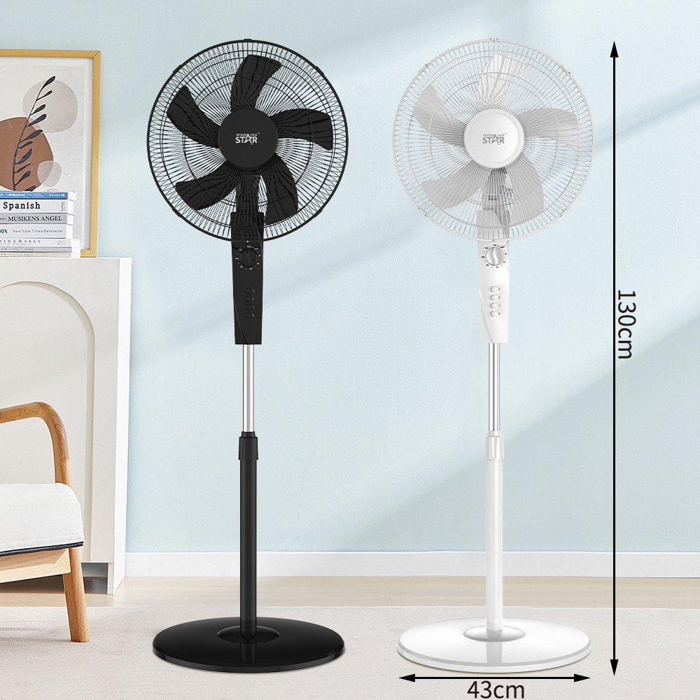 Estrella ganadora transfronteriza estándar americano de 16 pulgadas hogar de alta potencia cabeza móvil portátil piso mecánico ventilador eléctrico