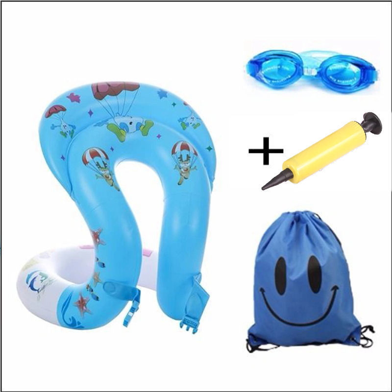 두꺼워진 업그레이드 블루 수영복-3종세트