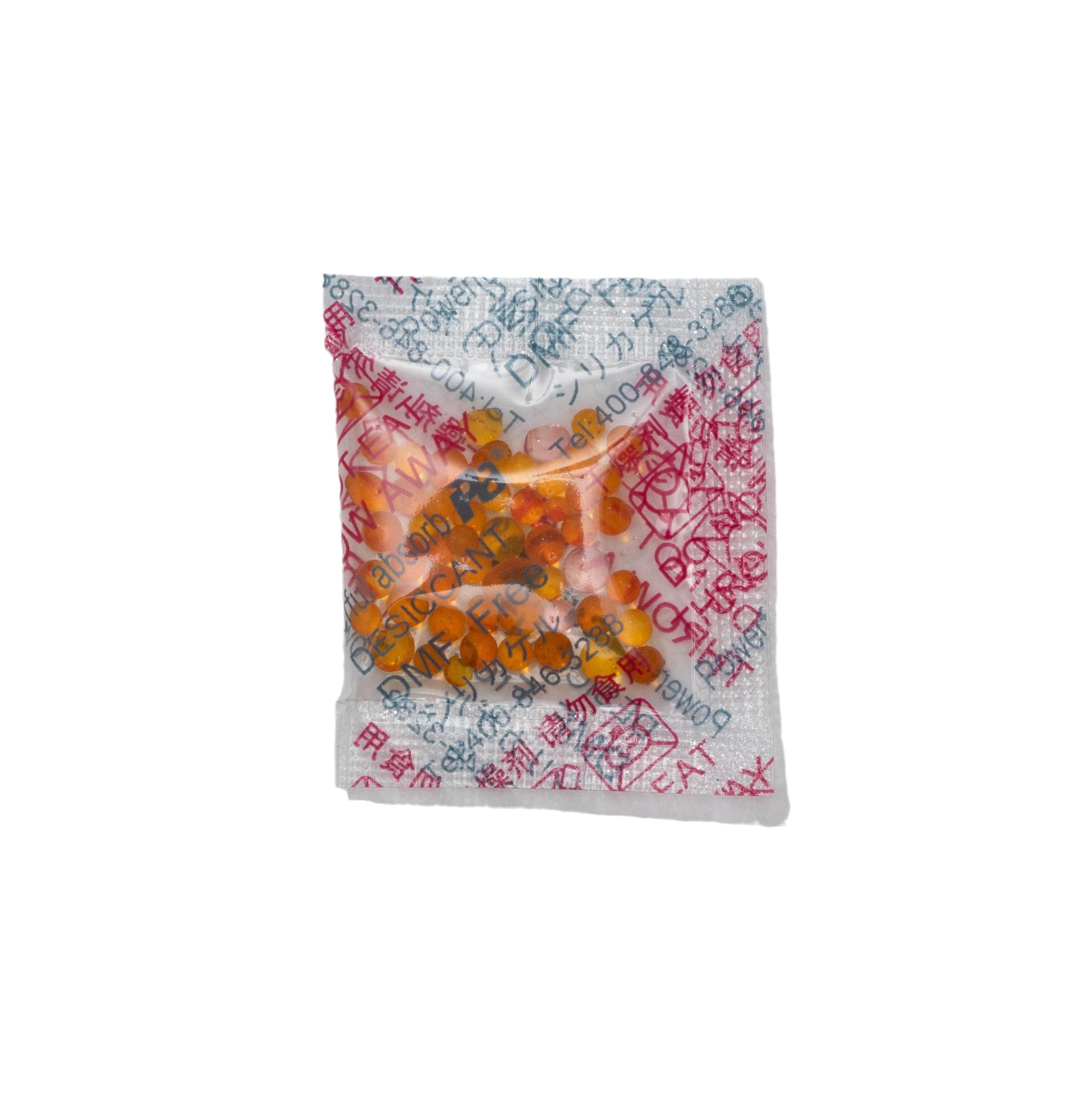 Desecante de silicona que cambia de color naranja anime placa periférica Barra de onda que absorbe la humedad perlas a prueba de humedad OPP que cambia de color